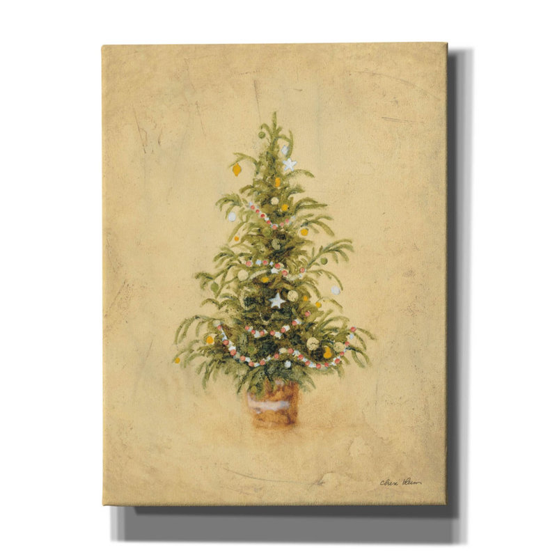 «Christmas Tree 1» par Cheri Blum, art mural sur toile, H 16 po x l 12 po x P 0,75 po