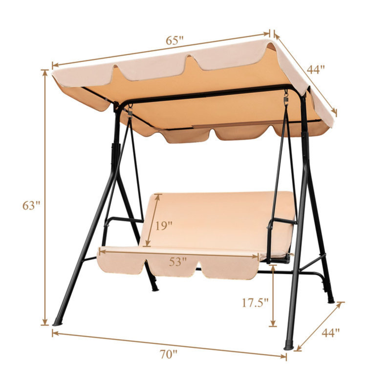 Balancelle 65 po en métal, Beige
