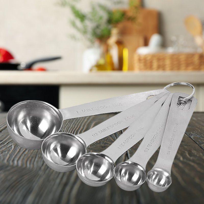 Tala A10550 Stainless Steel Measuring Spoons, 5 Piece Set For Measuring Dry And Liquids