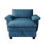 Chaise longue avec et rangement - Tête de lit en chenille bleue Soft &-1385816534