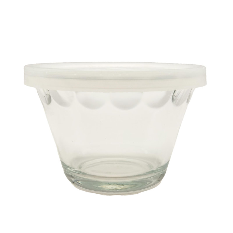 Libbey Clear Glass Cupcake Baking Dishes with White Lids, Set of 16