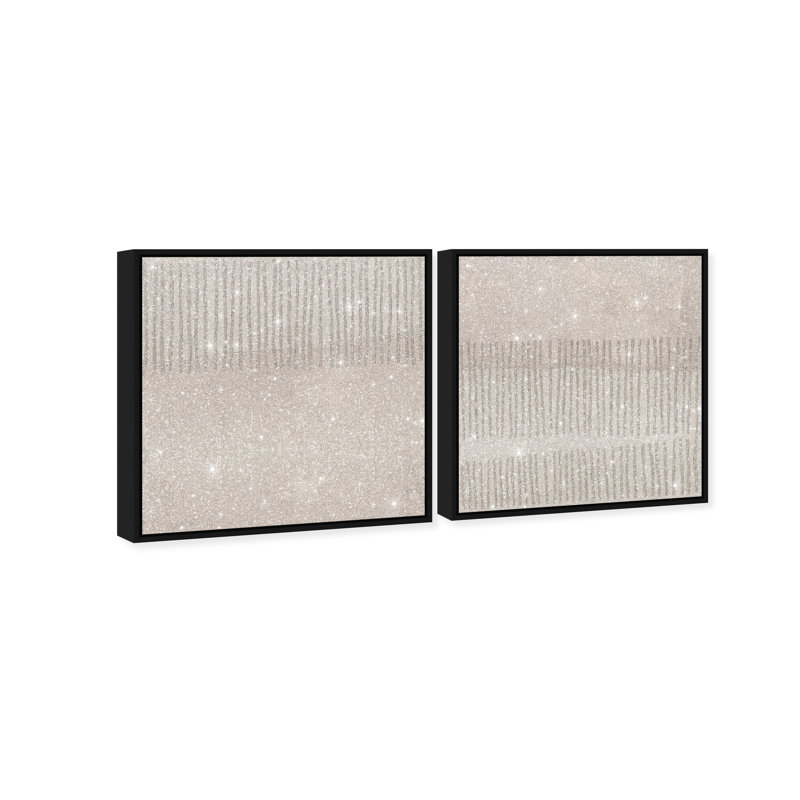 Minimal Fence Set Canvas Abstract Print by Oliver Gal, Black Frame, 12 x 12, 17"H x 17"W, Black Floater Frame