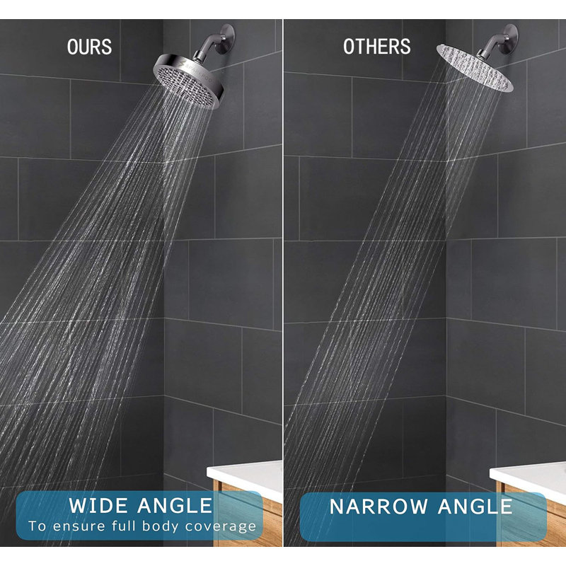 6" Matte Black Ceiling Mounted Rain Shower Head with Filter