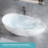 " matte white freestanding bathtub | solid surface resin stone | soaking tub with overflow & pop-up drain | modern