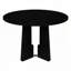 Table de salle à manger ronde en faux marbre avec base en panneau de fibres à densité moyenne (43 po, noir, sièges 4)-722031693