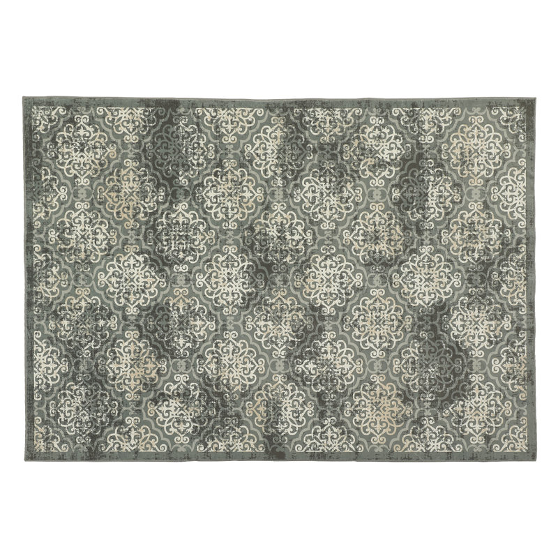 Tapis rectangulaire à motif antidérapant Juwann, Rectangle 5 pi x 7 pi