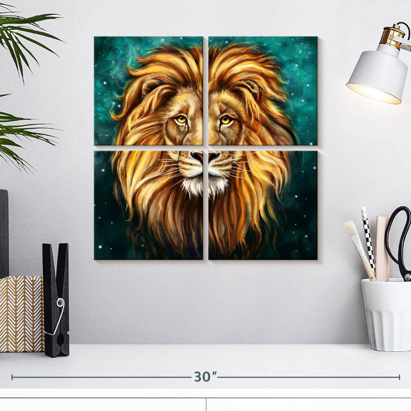 Magnifique tête de lion Brampt, H 18 po x l 18 po