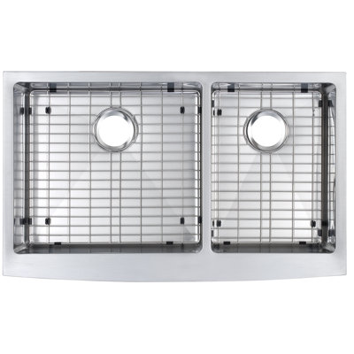 Asheboro 36'' L Double Bowl Stainless Steel Kitchen Sink