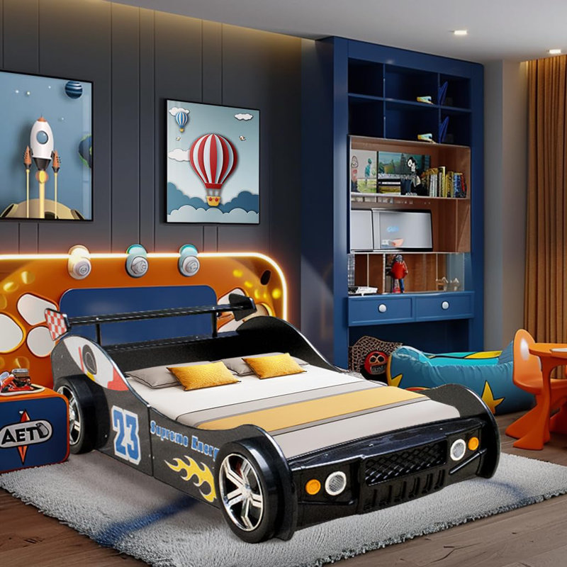 Lit voiture simple pour enfants Zoomie, Noir