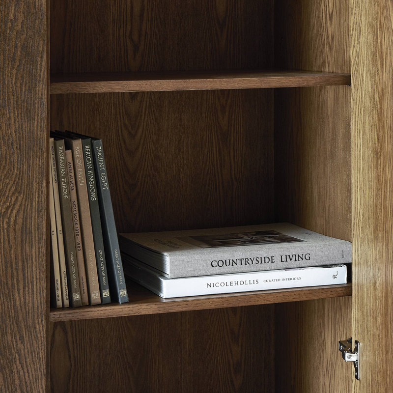 Renaud 3-Door Cabinet-Dark Toasted Oak, Brown