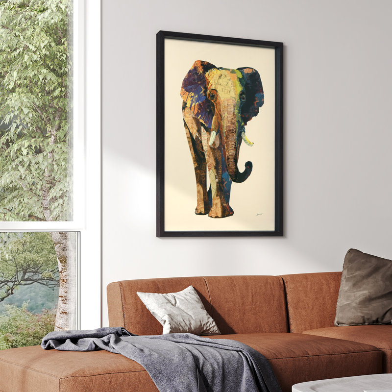 Éléphant encadré sur papier