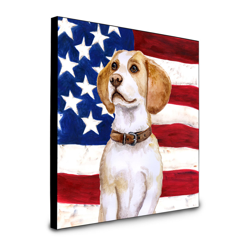 Panneau mural patriotique art Double Down, Beagle