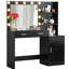 Meuble-lavabo noir avec miroir et lumières-931592961