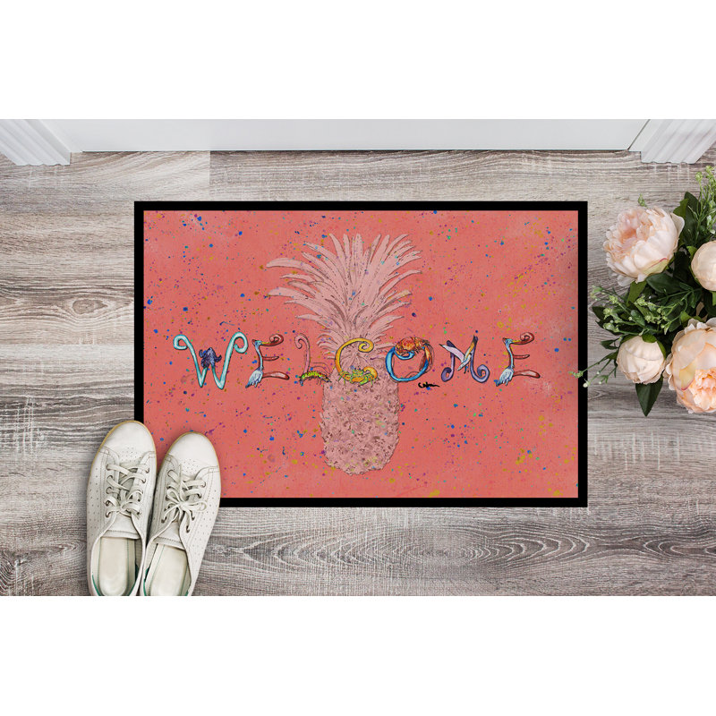 Tapis d'entrée antidérapant Pineapple, Rectangle 2 pi x 3 pi