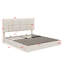 Grand lit plateforme tapissier 2 pièces avec système de rangement hydraulique-413669280