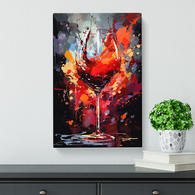 Wine Gestural - Wrapped Canvas, 76cm H x 50cm W x 3cm D