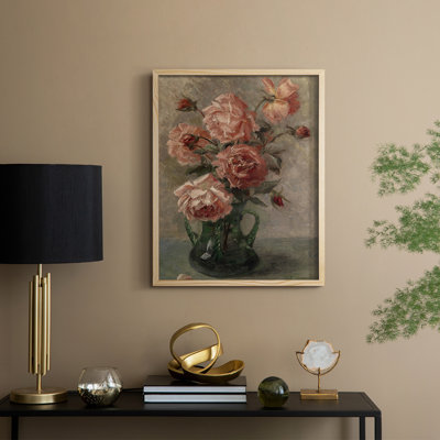 Reproduction florale vintage avec encadrement CECXLIX - bois massif