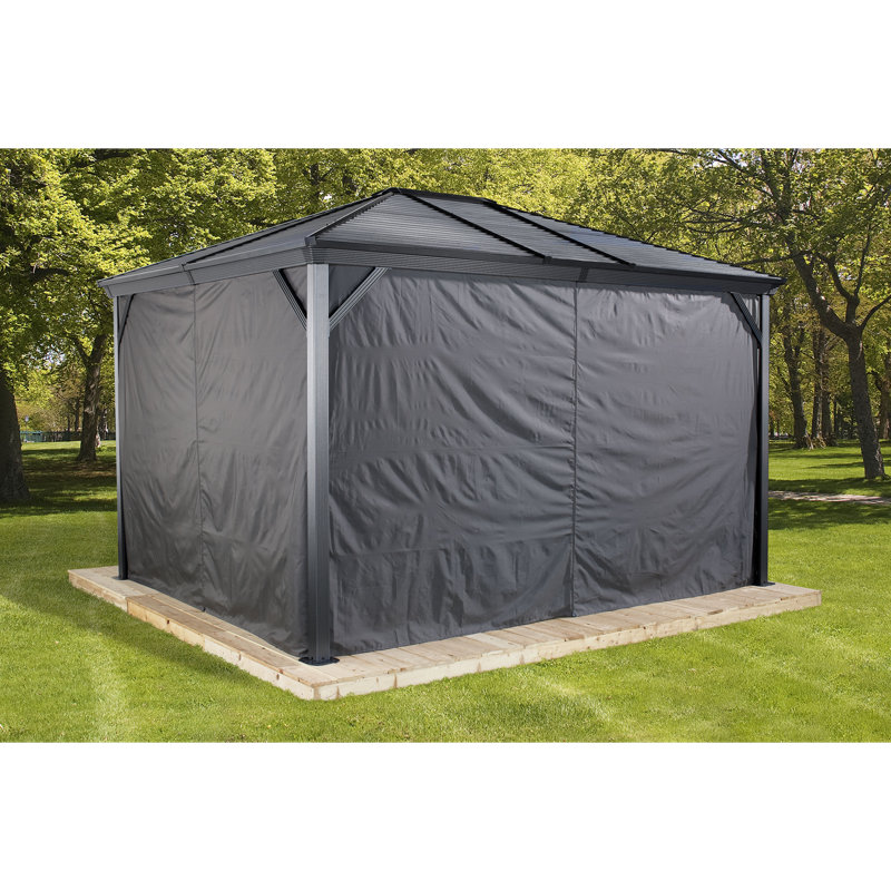 Rideaux gris Sojag pour abri de jardin Ventura, polyester, stores d'extérieur, H 77,16 po x l 107 po x P 132,36 po