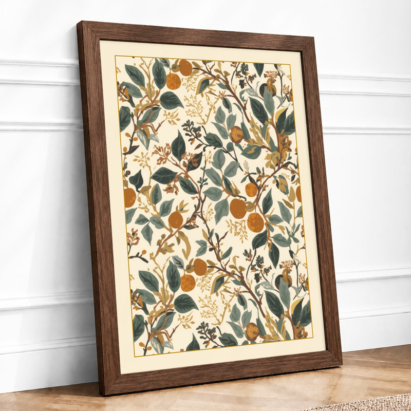 Scattered Study Botanical - Framed Print, A3 - 42.0 x 29.7 cm, Walnut