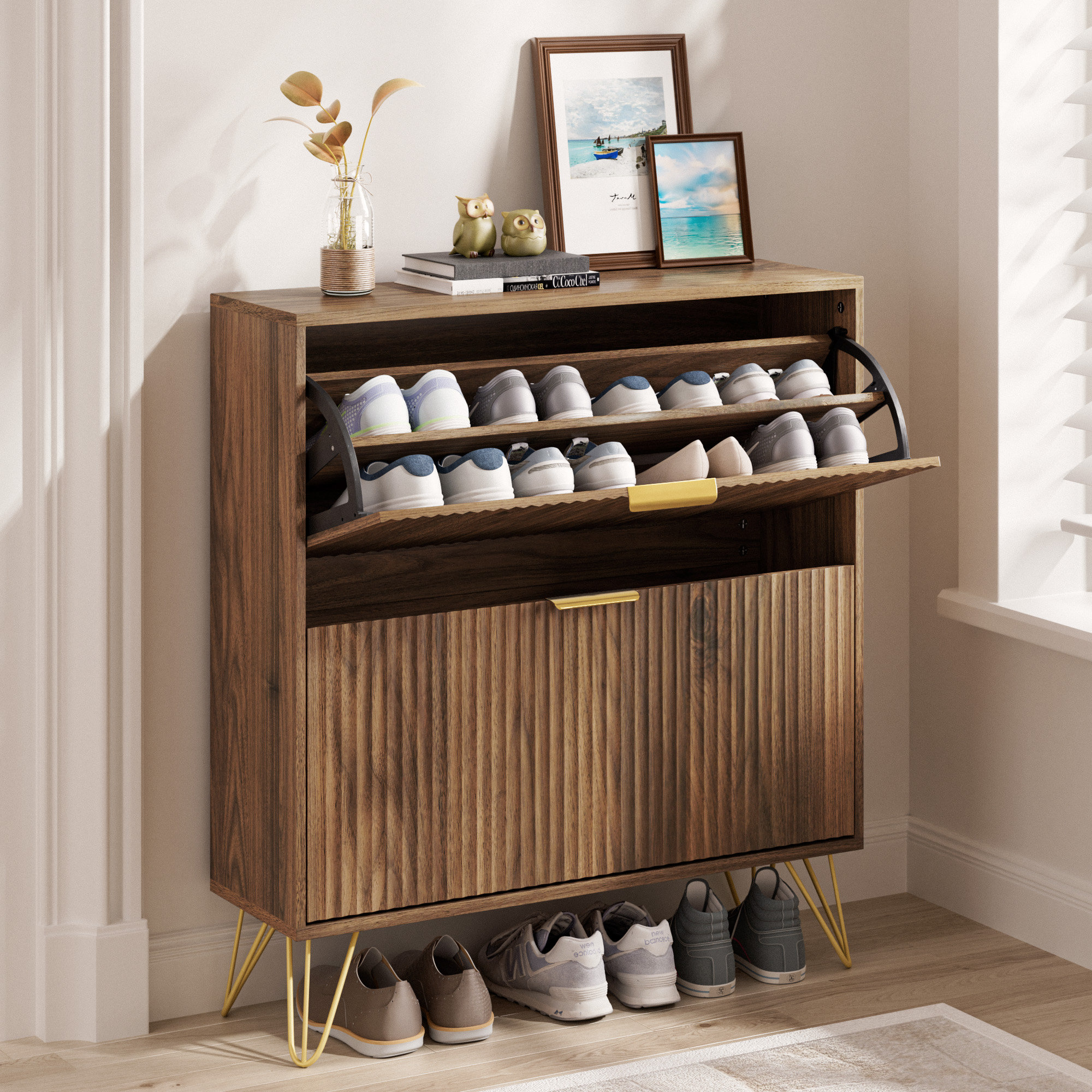 Mercer41 12 Pair Shoe Storage Cabinet & Reviews | Wayfair