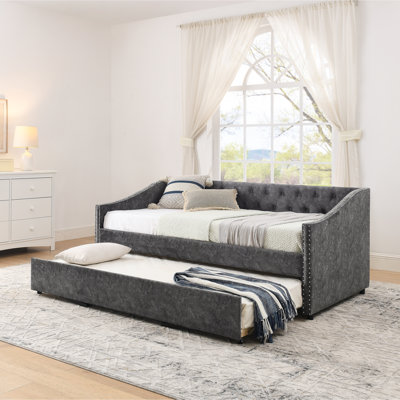 Multifunctional Twin Daybed With Usb Ports, Polyester Upholstery, Compact Design For Home