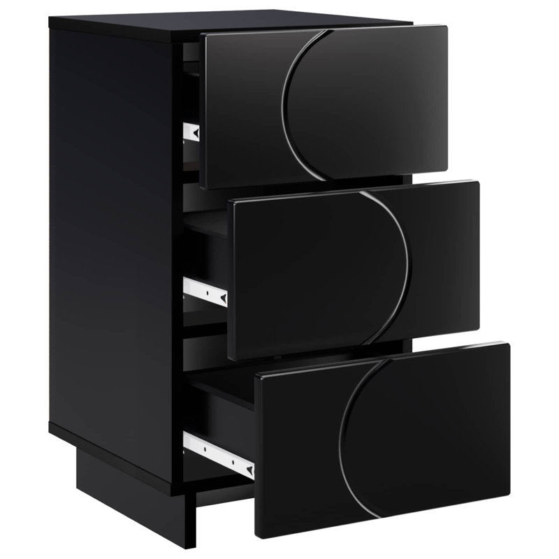 33.5 cm W Bedside Table, Black