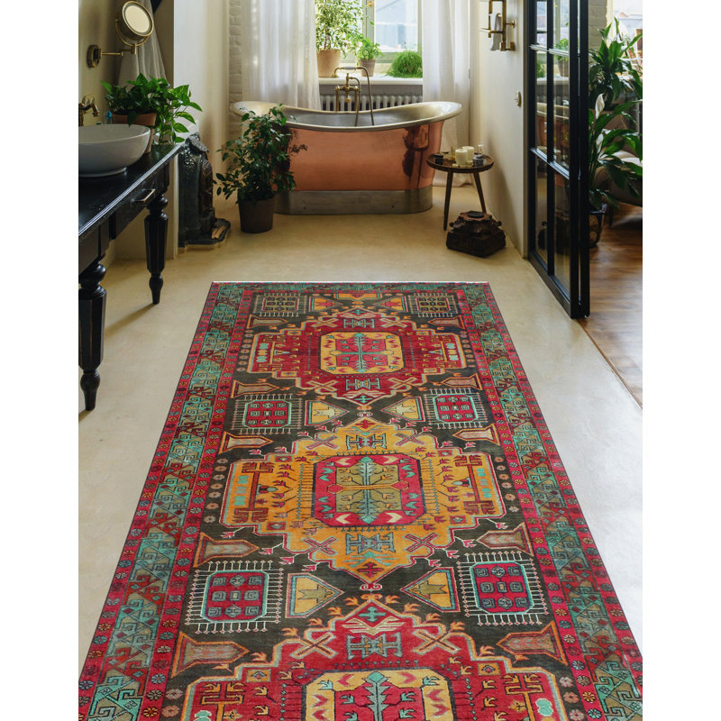 Khylar Distressed Bunmi Charcoal Runner