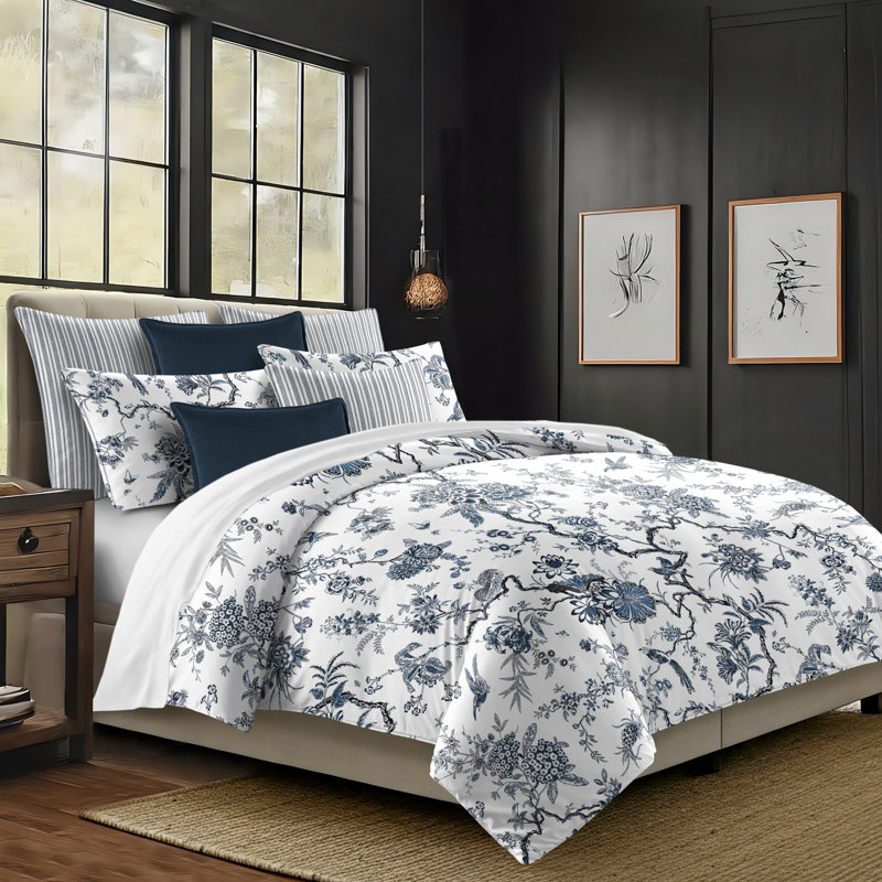 Tree Top Sky Cotton Duvet Cover Set, Queen Duvet Cover + 7 Additional Pieces