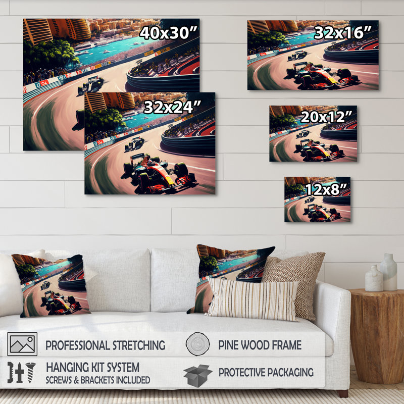 Formule de course automobile IV - reproduction sur toile tendue