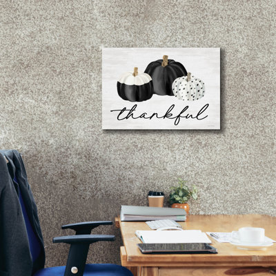  «Thankful», art mural sur toile avec lettres et lignes, 26 po x 18 po