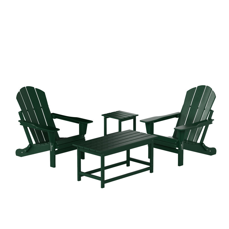 Laguna Foldable Outdoor Adirondack Chair, Dark Green