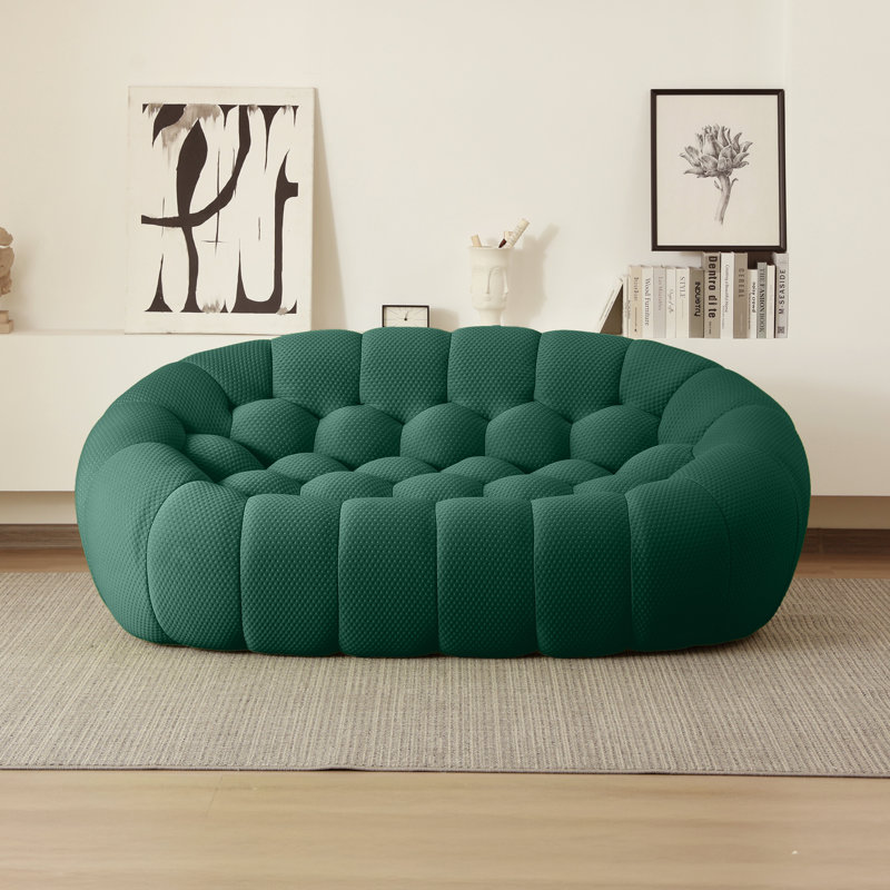 Cenie Upholstered Boneless Sofa, No Assembly Required, Green, 30.71" H x 78.74" W x 42.52" D