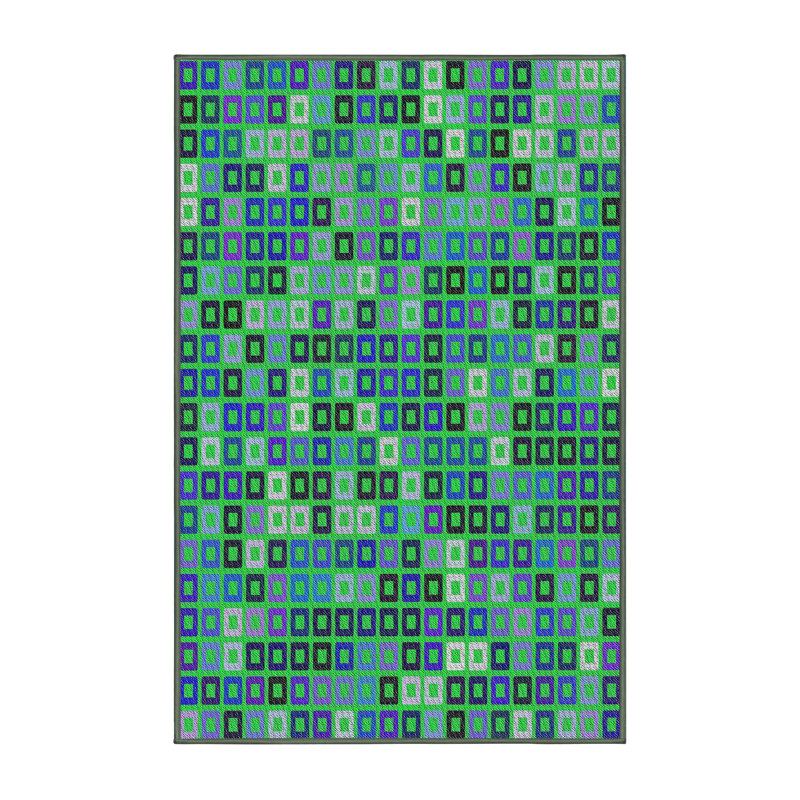 Tapis vert tissé à la machine, Rectangle 7 pi x 10 pi