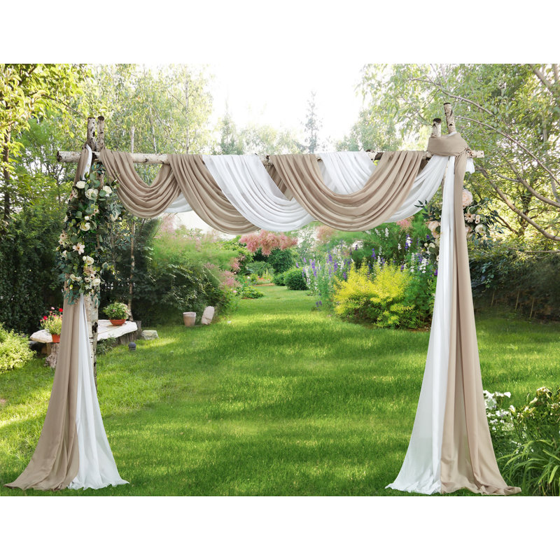Panneaux de mariage et drapeaux décoratifs, Blanc / chair, H 144 po x l 35 po
