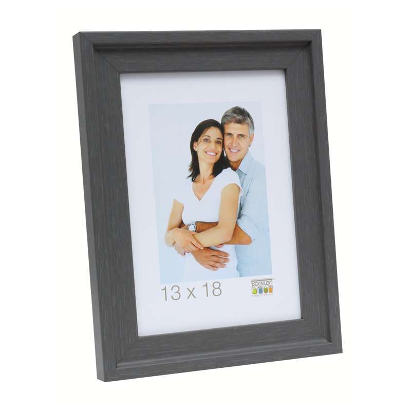 Mineral Wood Embossed Picture Frame, Grey, 21.8cm H x 16.7cm W x 1.8cm D
