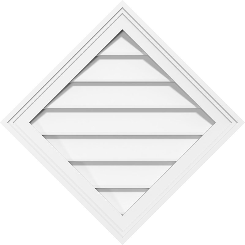 Ekena Millwork PVC Wall Louver / Gable Vent, 24" H x 24" W