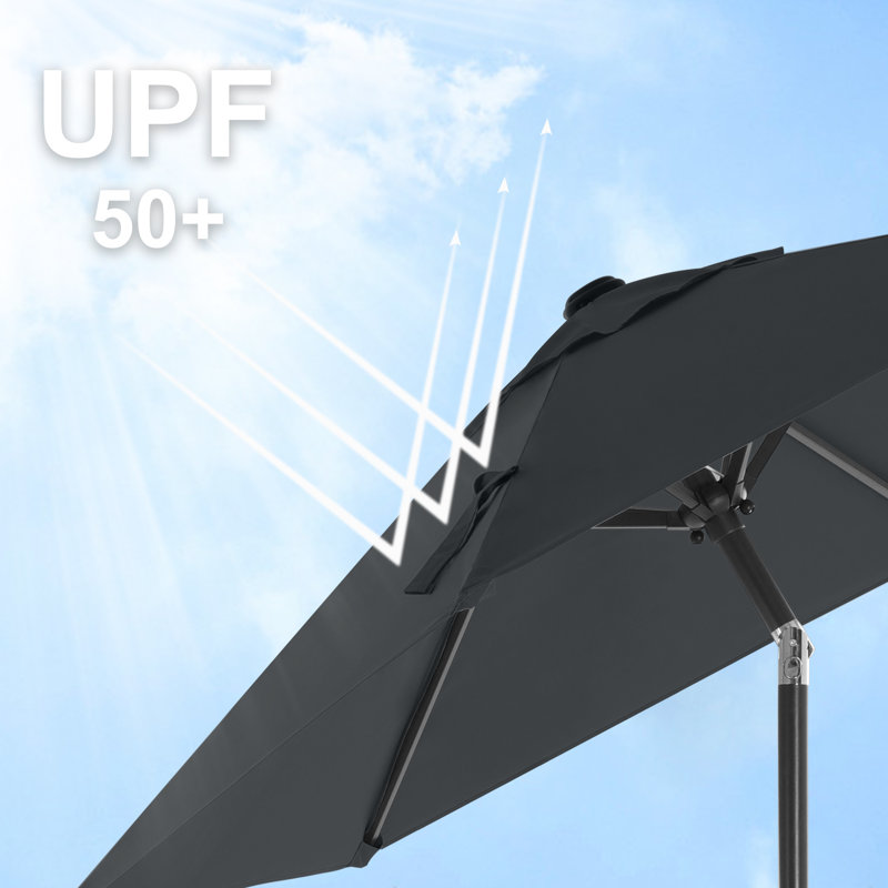 Wes 200cm Market Parasol, Grey