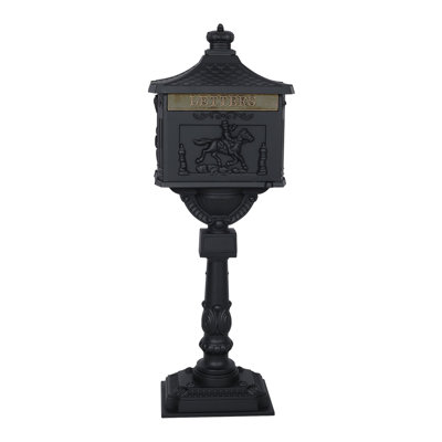 Postal Box, Black ,Cast Aluminum Mail Box