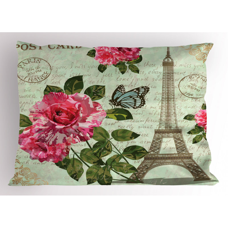 Flowers Polyester Floral Sham Set, Twin