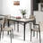 43'' Modern Dining Table for 4 w/Large Faux Marble Tabletop Adjustable Foot Pads