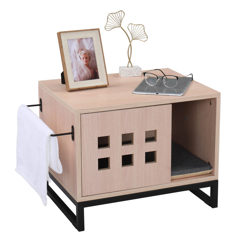 Enceinte de litière en bois Willbanks, Beige