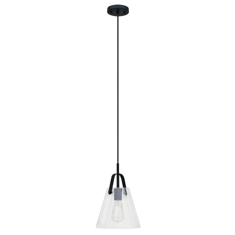 Plafonnier suspendu 1 lumière Dana, Noir satiné