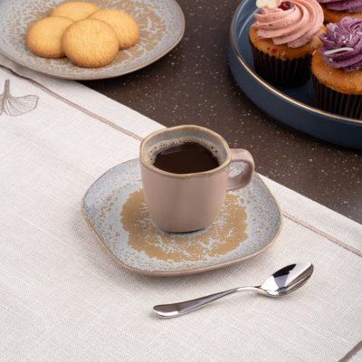 Artistic Porcelain Non Stackable Expresso Cup | Uneven Shape,