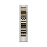 ZLINE Autograph 18 in. Stainless Steel 68 Bottle Right Hinge Column Wine Cooler with Black Accents