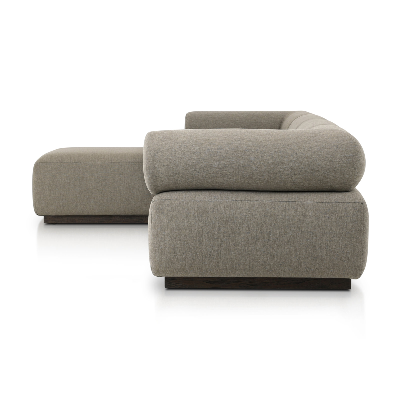 Anat Modular Upholstered Chaise L-Sectional, Brown Polypropylene/Olefin