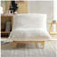 Canapé d'appoint sans accoudoirs, canapé simple décontracté, tissu velours côtelé, pour le salon et la chambre à coucher, avec dossier, siège simple, blanc cassé