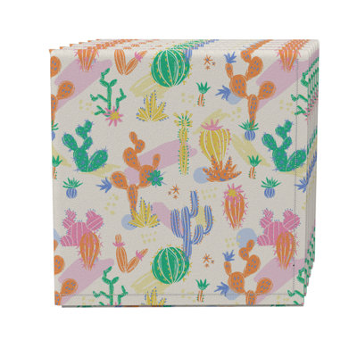Fabric Textile Products, Inc. Napkin Set Of 4, 100% Cotton, 20X20", Bright Desert Pattern