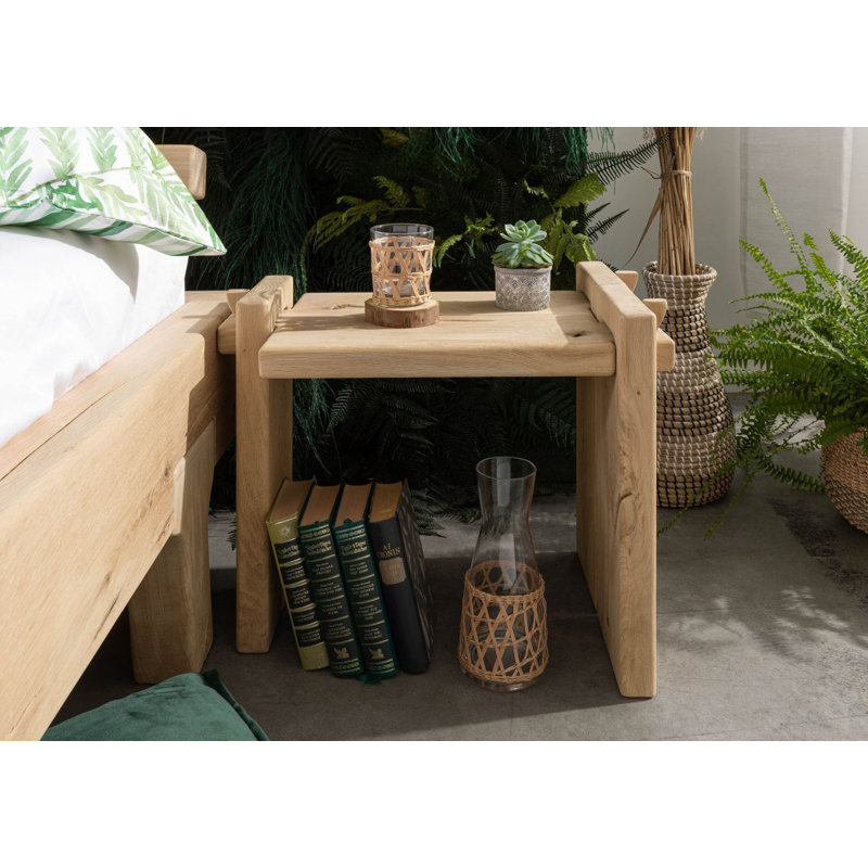 54cm W Solid Wood Bedside Table