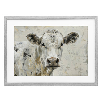 «Neutral Cow Portrait», reproduction encadrée sous verre, design par LSR Creative Studio