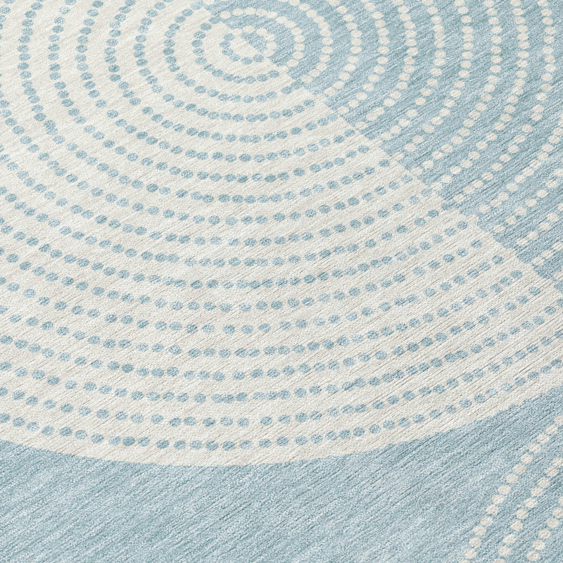 Machine Washable Indoor/Outdoor Howle ACN2275 Geometric Rug, Rectangle 1 pi 8 po x 2 pi 6 po